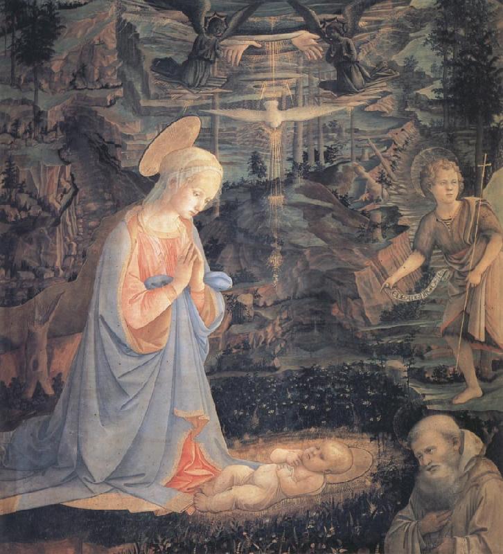 Fra Filippo Lippi The Adoration of the Infant Jesus France oil painting art